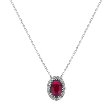 Diamond necklace with Ruby Heart Carmine