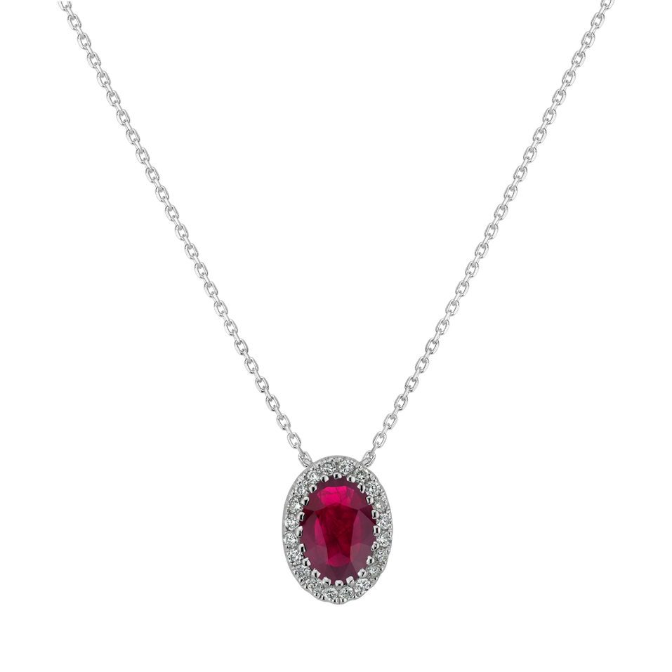 Diamond necklace with Ruby Heart Carmine