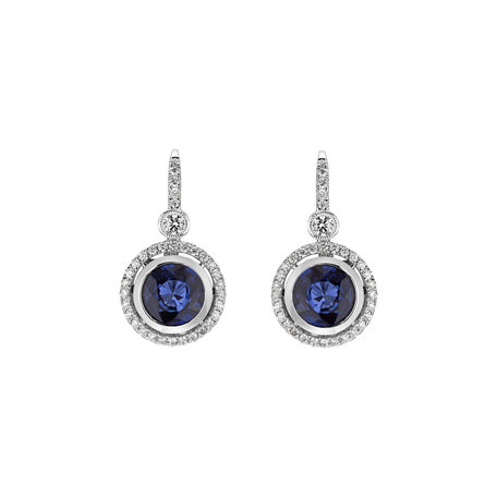 Diamond earrings with Sapphire Sky Odyssey