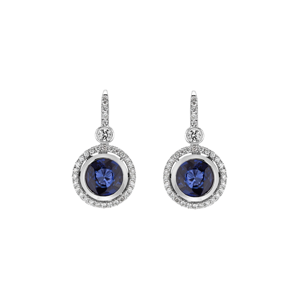 Diamond earrings with Sapphire Sky Odyssey