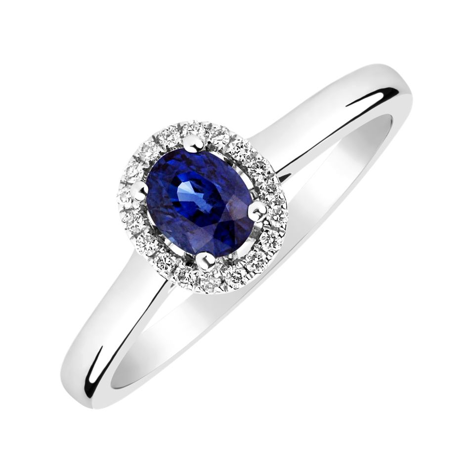 Diamond ring with Sapphire Princess