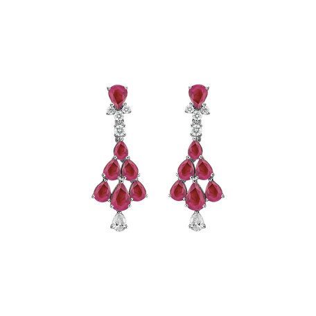 Diamond earrings with Ruby Aristocrat Magic