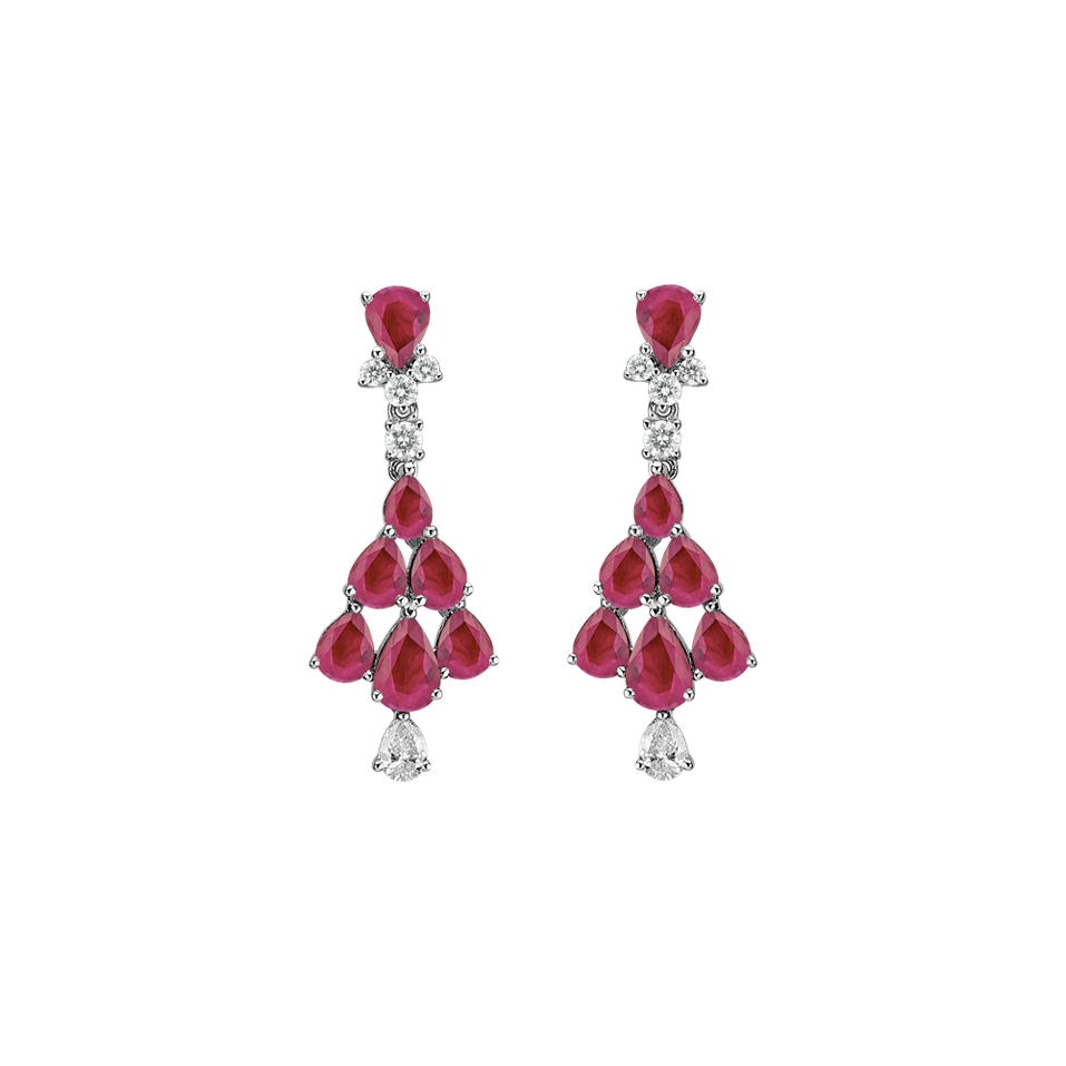 Diamond earrings with Ruby Aristocrat Magic