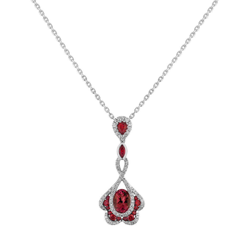 Diamond pendant with Ruby Tearing Up