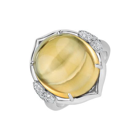 Diamond ring with Citrine Sunny Delight