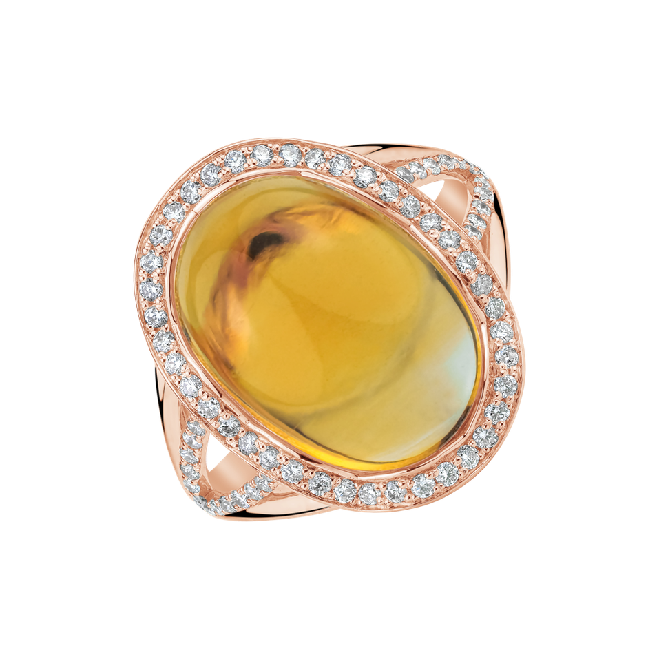 Diamond ring with Citrine Posh Witchery