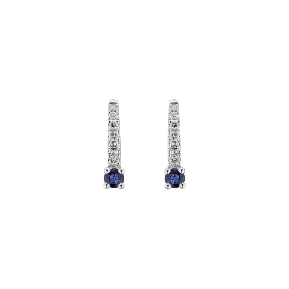 Diamond earrings with Sapphire Fairytale Gentility