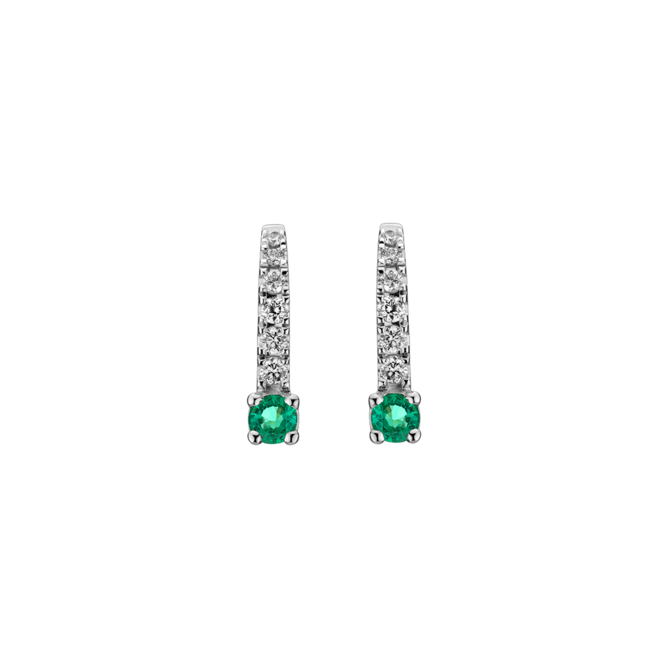 Diamond earrings with Emerald Fairytale Gentility