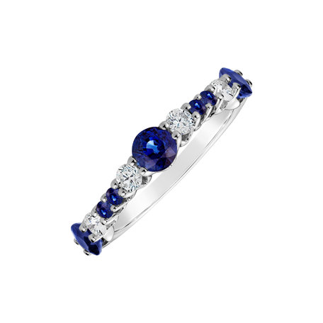 Diamond ring with Sapphire Maddalena