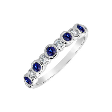 Diamond ring with Sapphire Passion Dots