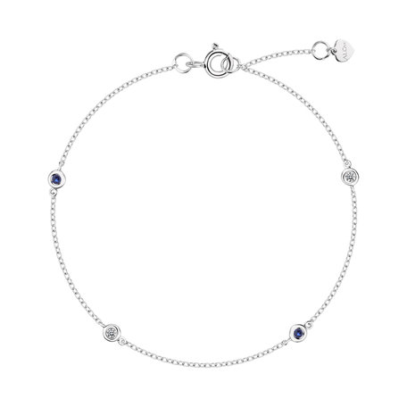 Diamond bracelet with Sapphire Dots