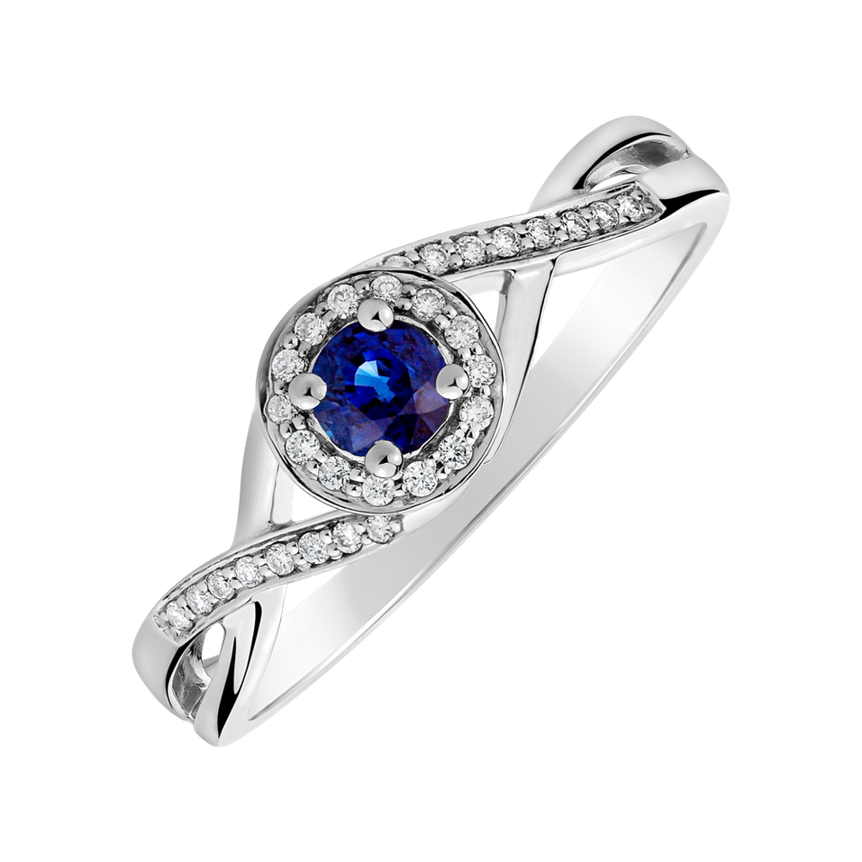 Diamond ring with Sapphire Curvy Wish