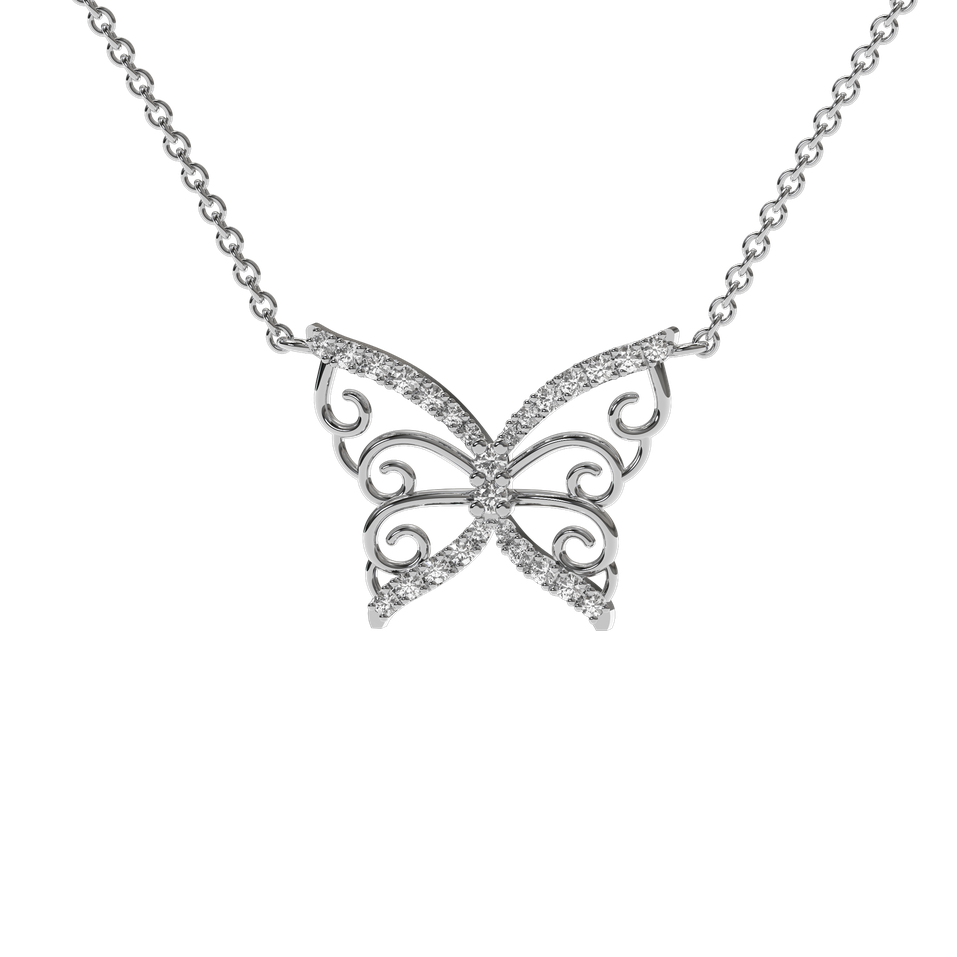 Diamond necklace Shiny Butterfly