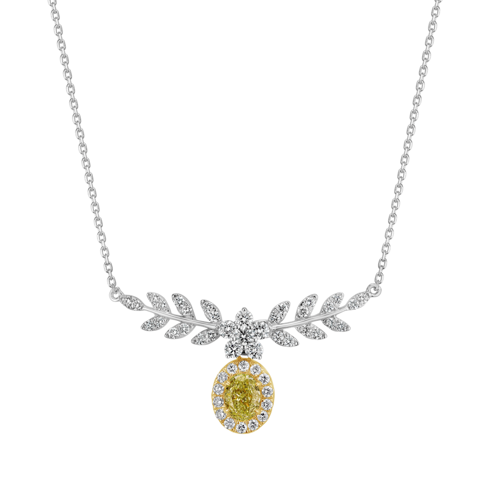 Necklace with yellow and white diamonds Glorious Sunday