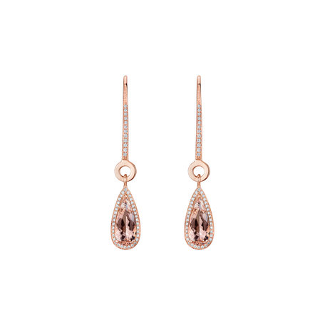 Diamond earrings with Morganite Splendid Gem