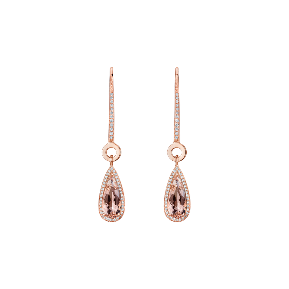 Diamond earrings with Morganite Splendid Gem