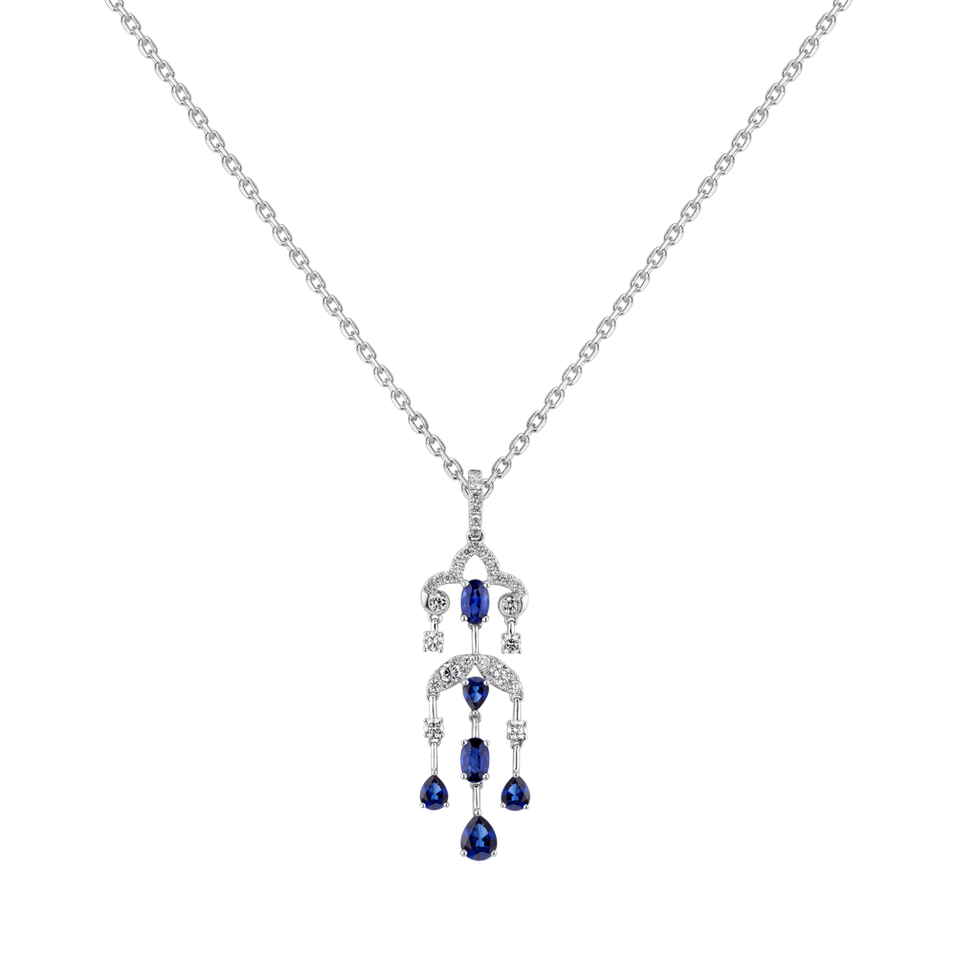 Diamond pendant with Sapphire Rain of Passion