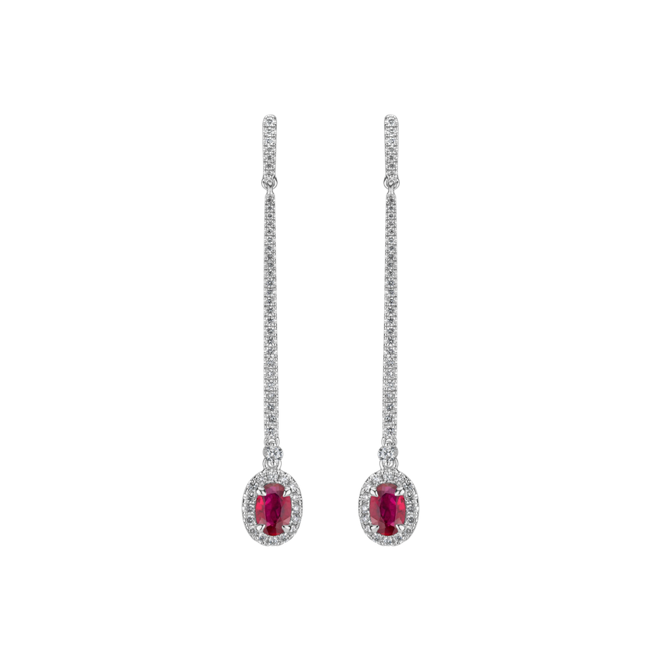 Diamond earrings with Ruby Jewel Fall