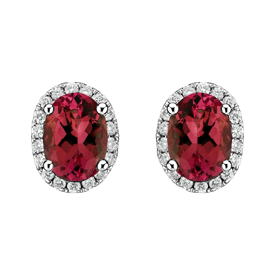 Diamond earrings with Ruby Imperial Allegory