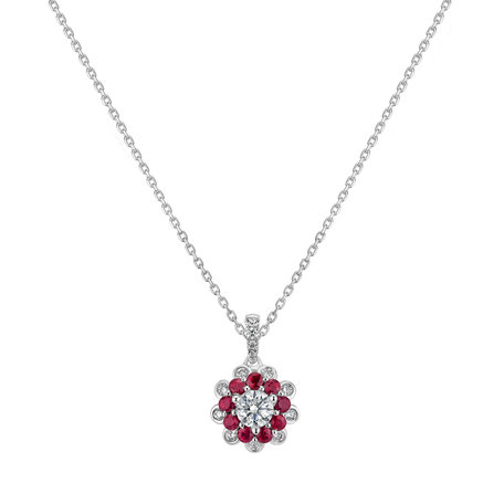 Diamond pendant with Ruby Rylie