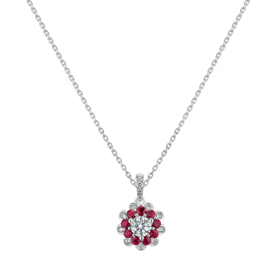 Diamond pendant with Ruby Rylie