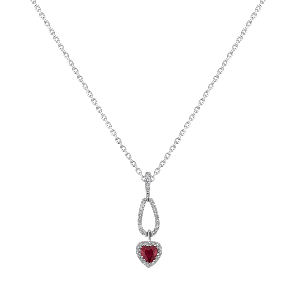 Diamond pendant with Ruby Mathilde