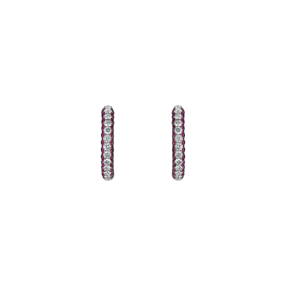 Diamond earrings and Ruby Carmine Border