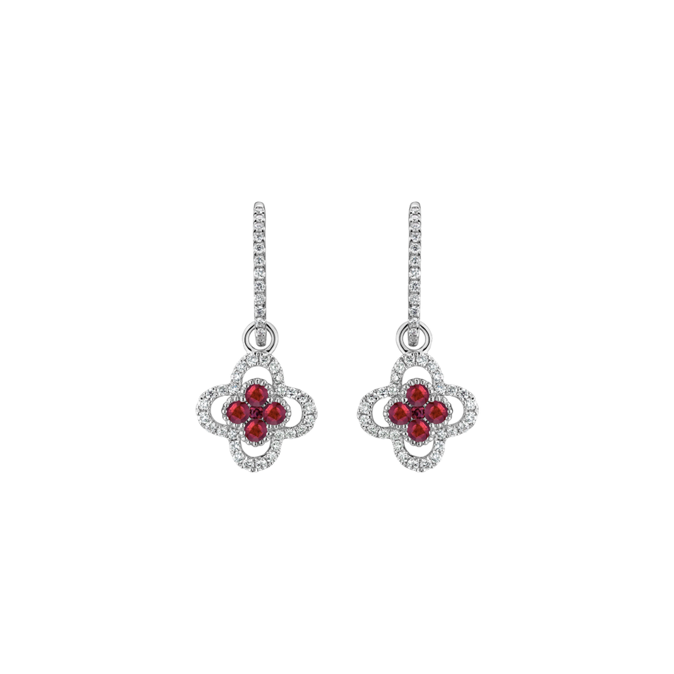 Diamond earrings and Ruby Lovely Mirage