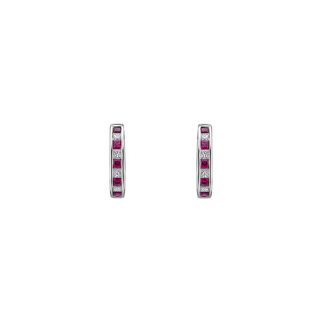 Diamond earrings with Ruby Constance