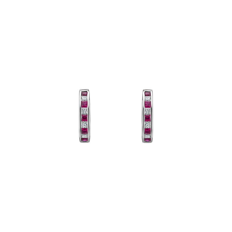 Diamond earrings with Ruby Constance