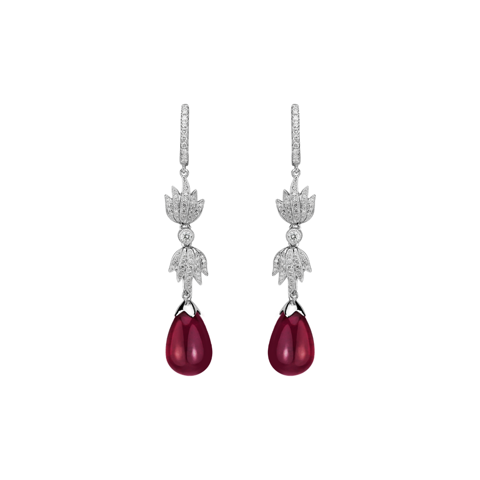 Diamond earrings with Tourmaline Pompous Drops