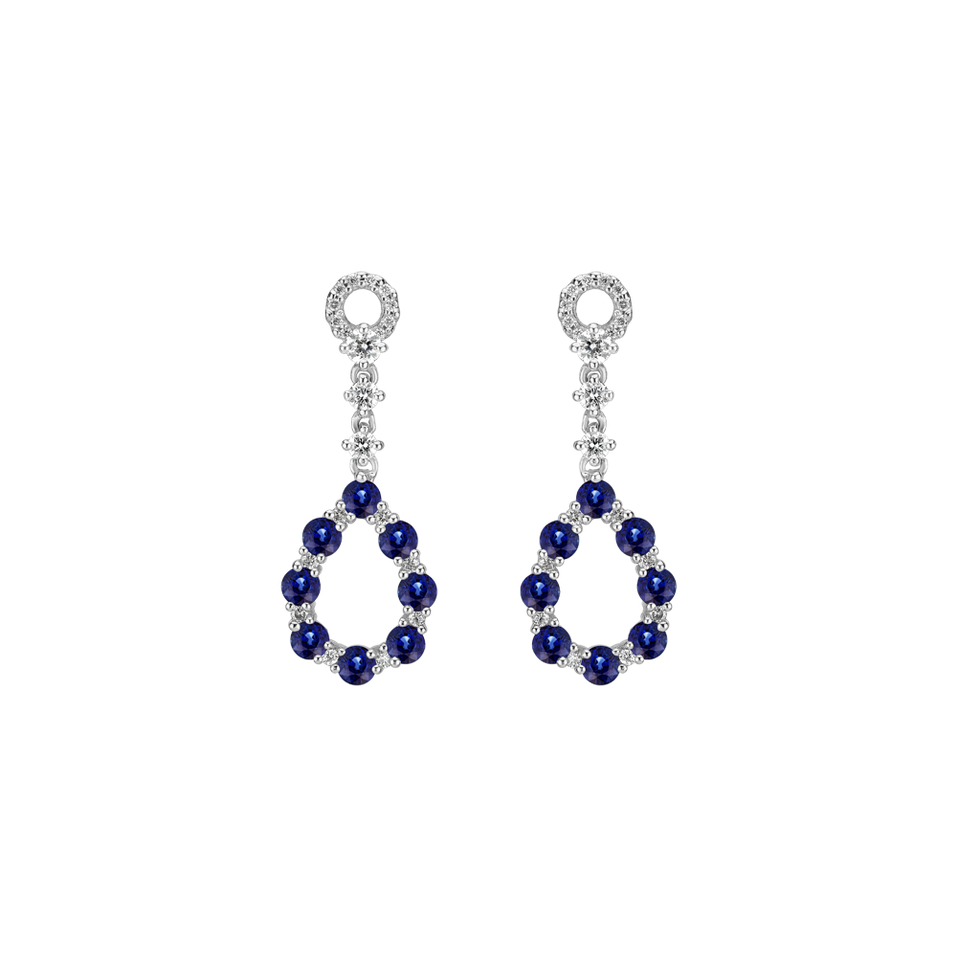 Diamond earrings and Sapphire Lucille