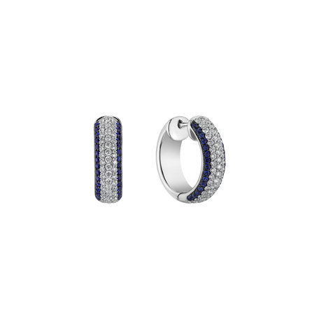 Diamond earrings and Sapphire Border of Diamonds