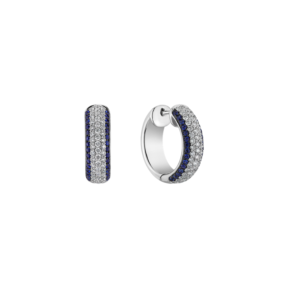 Diamond earrings and Sapphire Border of Diamonds