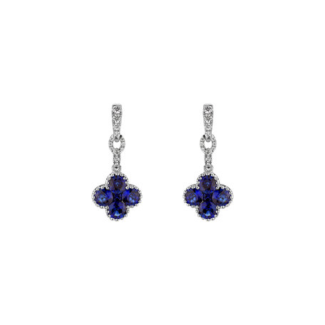 Diamond earrings and Sapphire Fire Clover