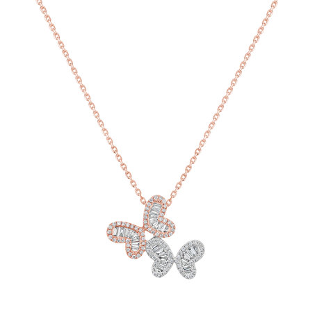 Diamond necklace Twin Wings