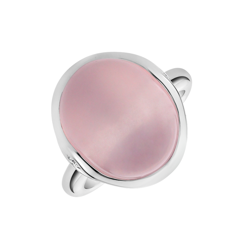 Diamond ring with Rose Quartz Fairytale Drop