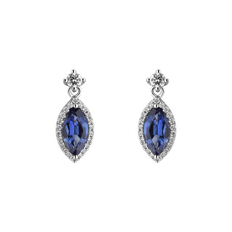 Diamond earrings with Sapphire Mysterious Lagoon