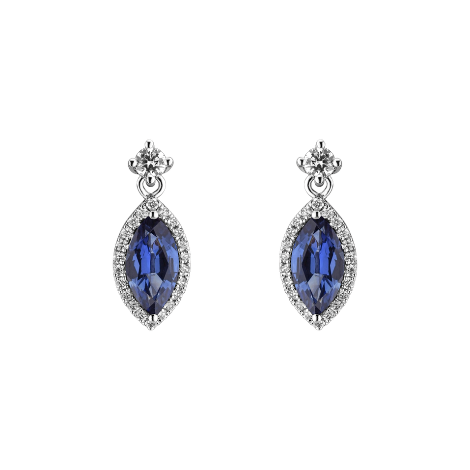 Diamond earrings with Sapphire Mysterious Lagoon