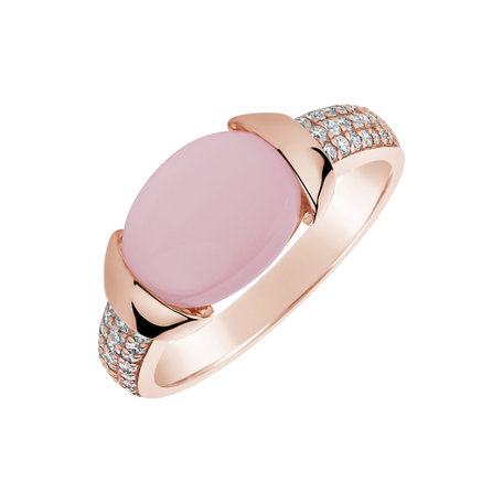 Diamond ring with Rose Quartz Divine Countess