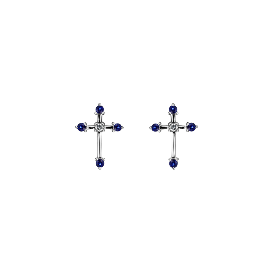 Diamond earrings and Sapphire Passion Cross