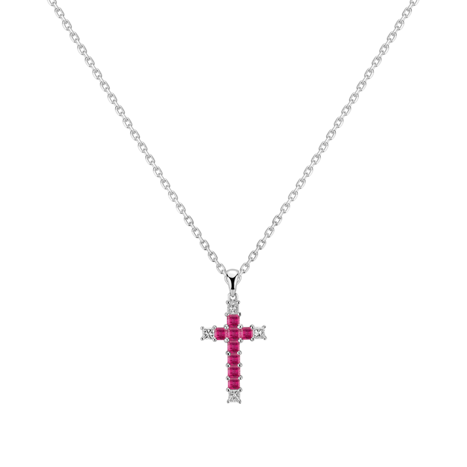 Diamond pendant with Ruby Faithful Cross