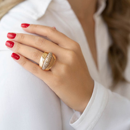 Ring with brown and white diamonds Augusta