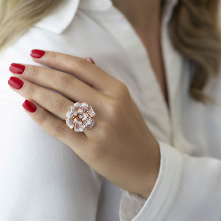 Diamond ring with Sapphire Angel Rose