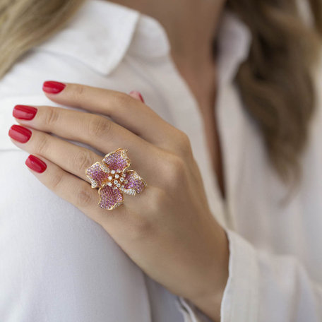 Diamond ring with Sapphire Chic Jasmine