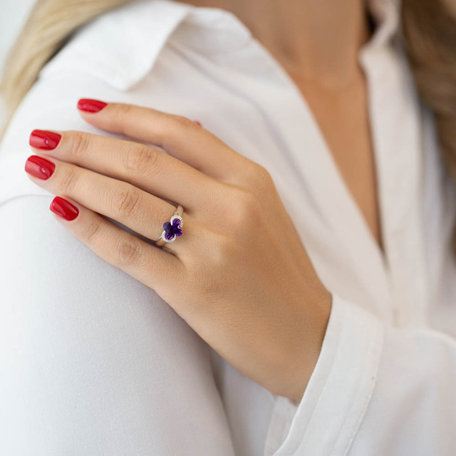 Diamond rings with Amethyst Scargil