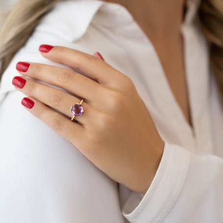 Diamond rings with Amethyst Émeute