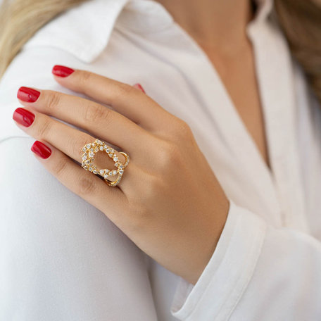 Ring with brown and white diamonds Hardino