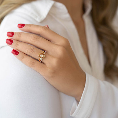 Ring with brown and white diamonds Sarai