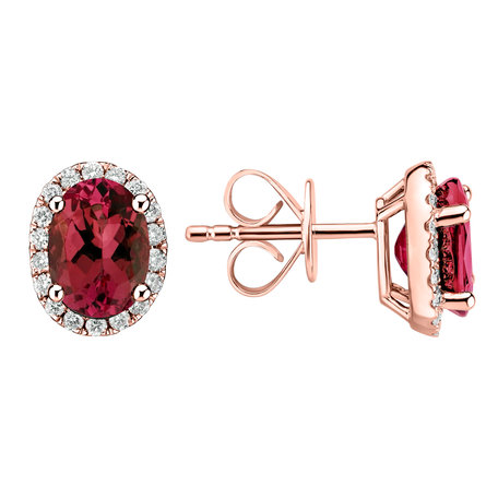 Diamond earrings with Ruby Imperial Allegory